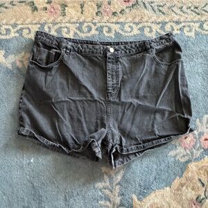 ASOS Curve high waisted denim shorts